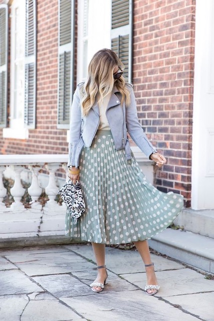 7 Things You Shouldn’t Have in Your Closet After 30, mini-skirt, green polka dot maxi skirt