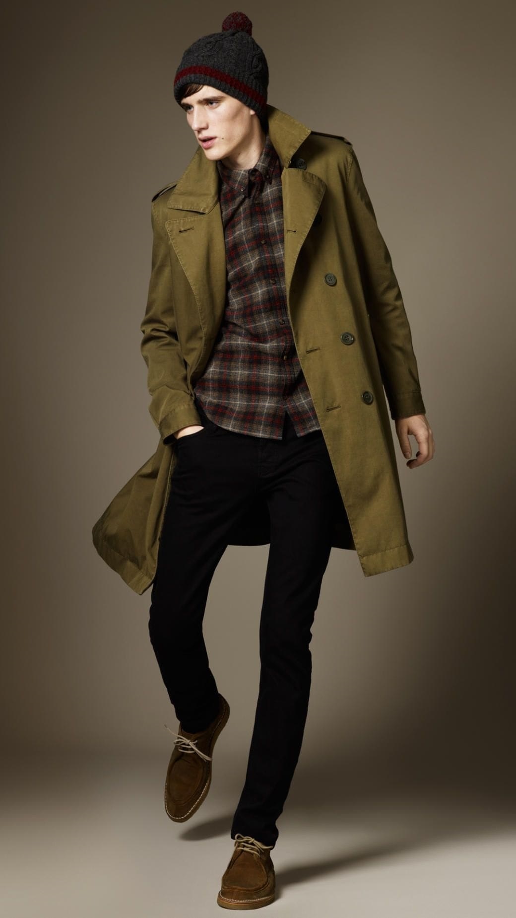 Burberry olive cheap trench coat