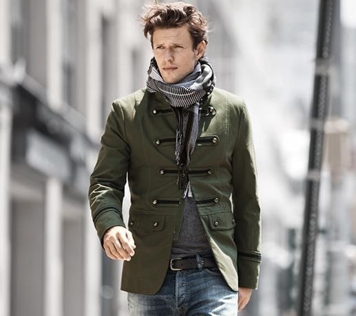 Men s Stylish Coats H M military coat with scarf min Divine Style