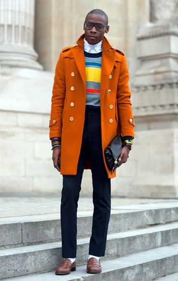 Men s Stylish Coats men s bold color coat men s orange overcoat striped sweater min Divine Style