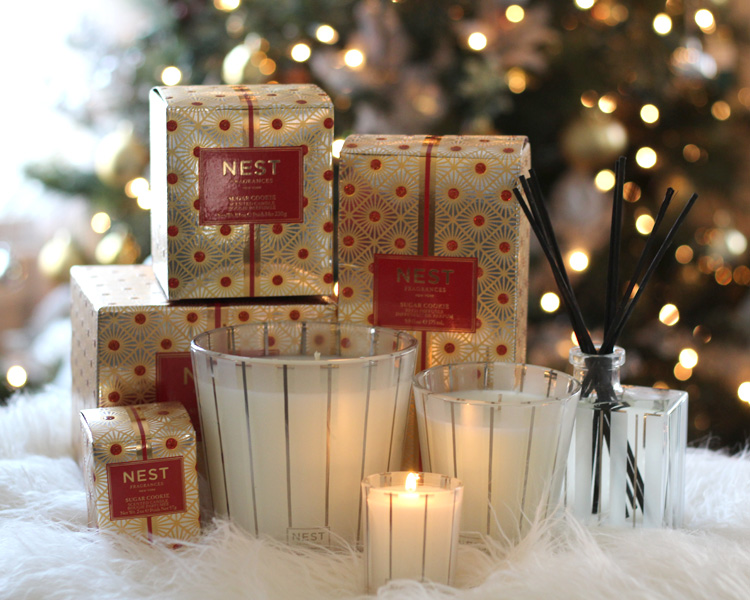 Party Looks and Presents for all your Holiday Needs, deserts, scented candles holiday gift, Nest sugar cookie candles