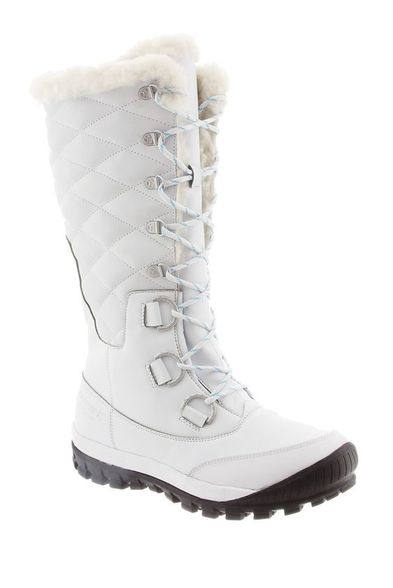 Stylish Warm Winter Boots that Grab the Eye, fur-lined snow boots, fur trim boots, white snow boots, BEARPAW Isabella Sheepskin Lined Lace-Up Boot