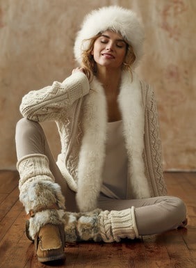 Must-Have Casual Cozy Loungewear, fur-trim sweater and leggings