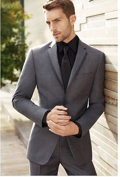 Tricks to Make a Cheaper Suit Look More Expensive, monochromatic suiting, black button down and gray suit