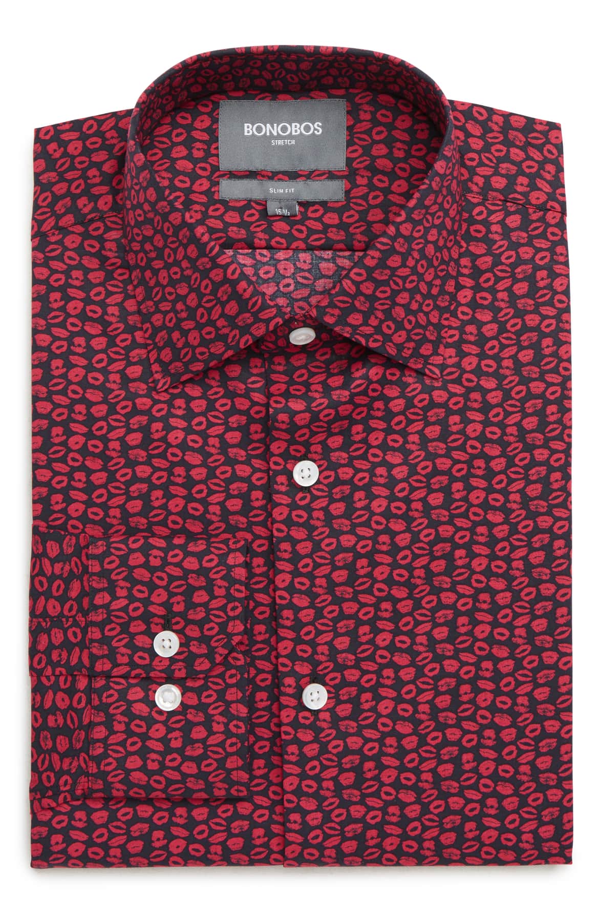 Valentine's Day Gifts for That Special Someone, men's Valentines gift, Bonobos XOXO Slim Fit Stretch Print Dress Shirt