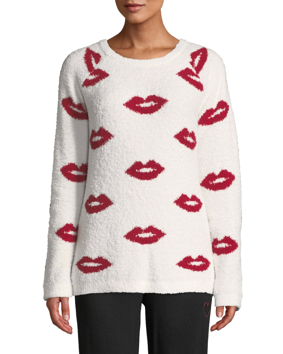 Valentine's Day Gifts for that Special Someone, valentine's day pajamas, PJ Salvage lips print sweater