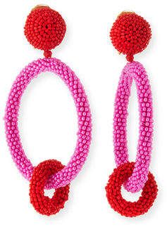 Valentine’s Day Gifts for that Someone Special, red and pink jewelry, Valentine's day jewelry, Oscar de la Renta beaded hoop earrings