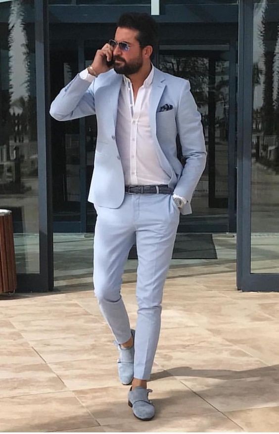 men'sEaster outfit, men's pastel suit, men's light blue suit