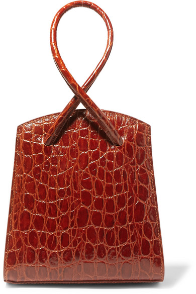 Autumn colors 2019, clay, clay handbag, Little Liffner twisted mini croc-effect leather tote