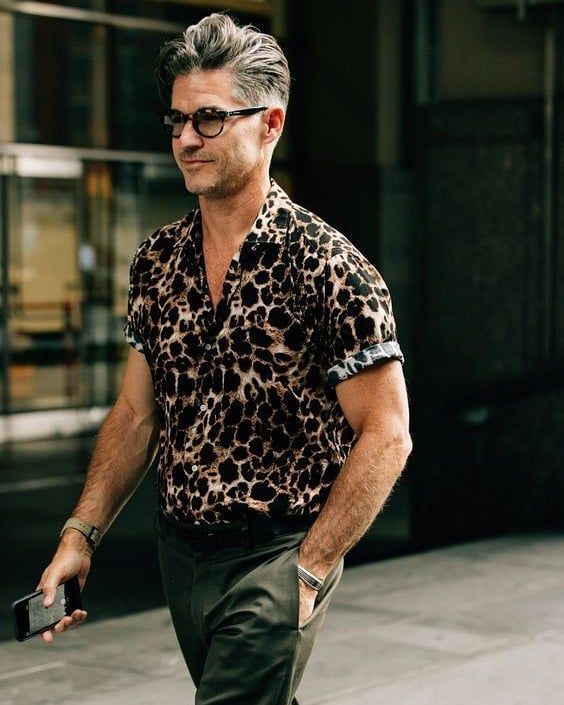 Ease Your Wardrobe Into Fall…Wear Now, Wear Later, men's animal print shirt, men's fall trends