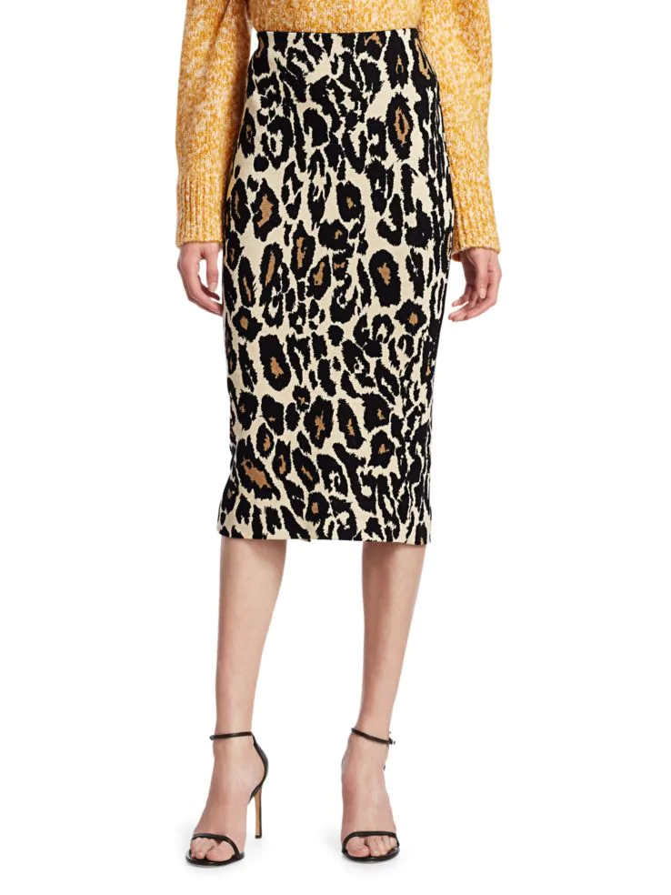 leopard print, leopard fashion, leopard skirt, Diane von Furstenberg kara leopard print pencil skirt