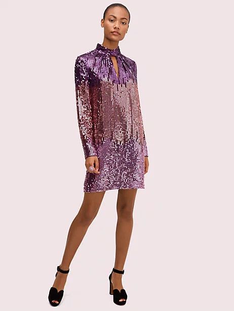 What to Wear this Holiday Season, sequin dresses, Kate Spade purple ombre sequin dress