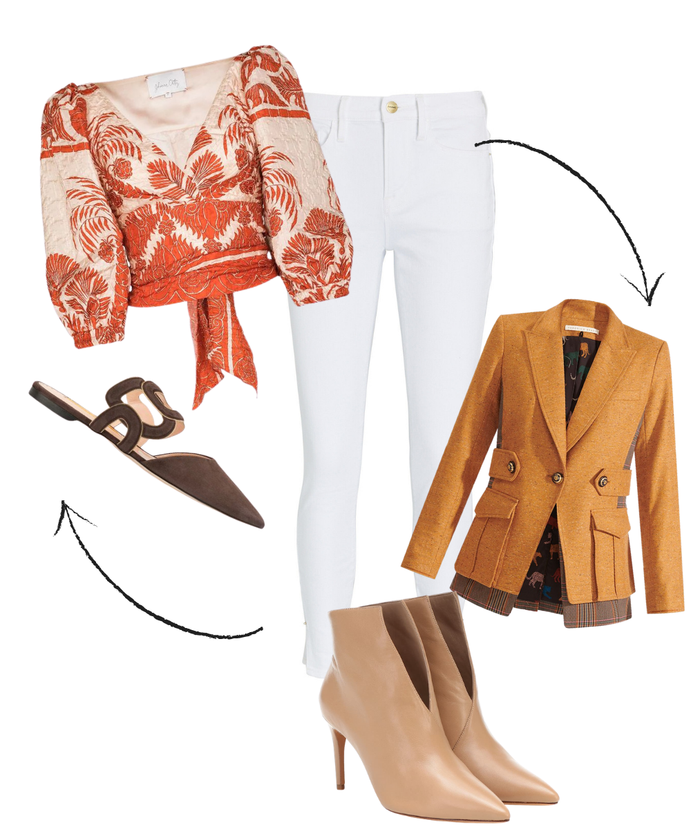 How to Transition Summer Pieces to Fall, women's white jeans, wear now wear later