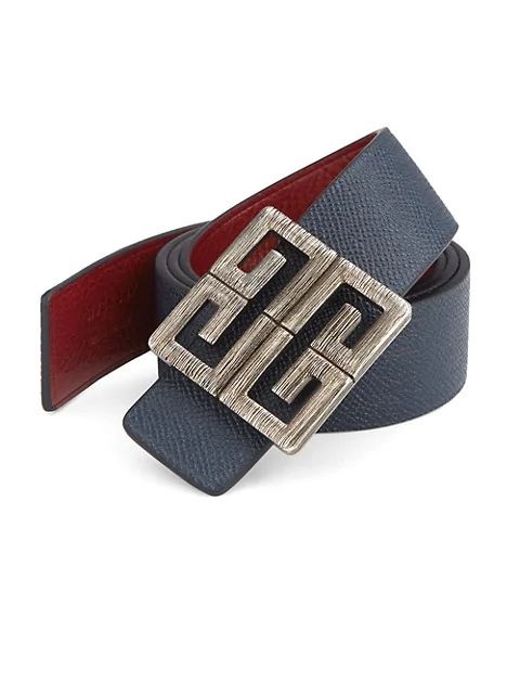 Power Outerwear...Cool Coats for Cool Days, Givenchy big buckle men's reversible belt in navy and red