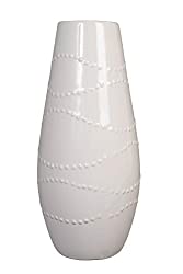 Divine Style Amazon home decor, white textured ceramic vase