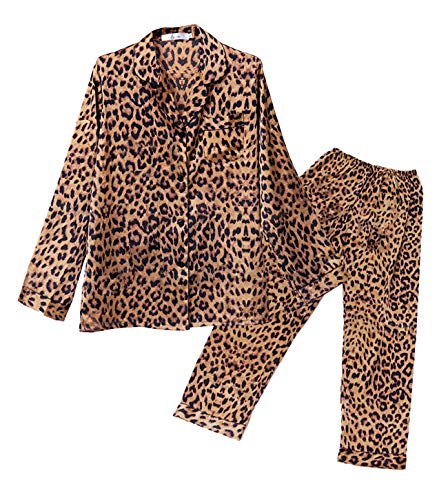 Divine Style Amazon women's, Divine Style Amazon women's, Leopard Silk Pajamas Set