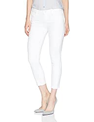 Divine Style Amazon women's spring fashion, Paige women's Skyline skinny cropped raw hem jeans white