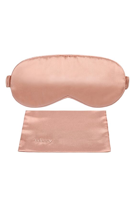 Favorite Travel Accessories to Stay Organized, silk sleep mask, BLISSY rose gold Silk Sleep Mask