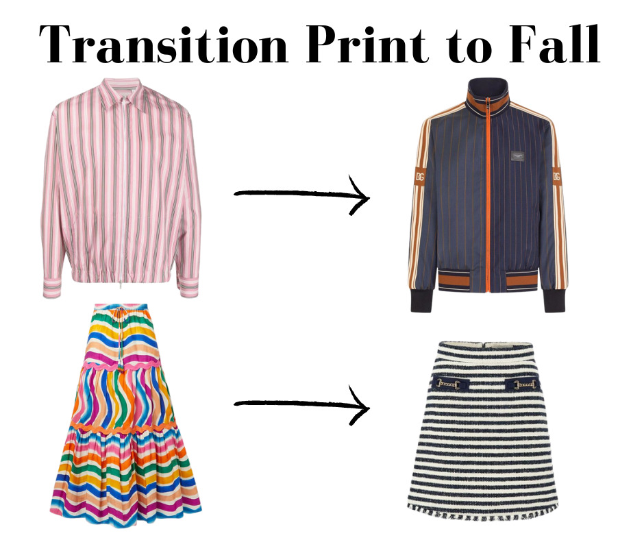 Fresh Prints for the Fall Season, transition to fall prints, fall stripe prints