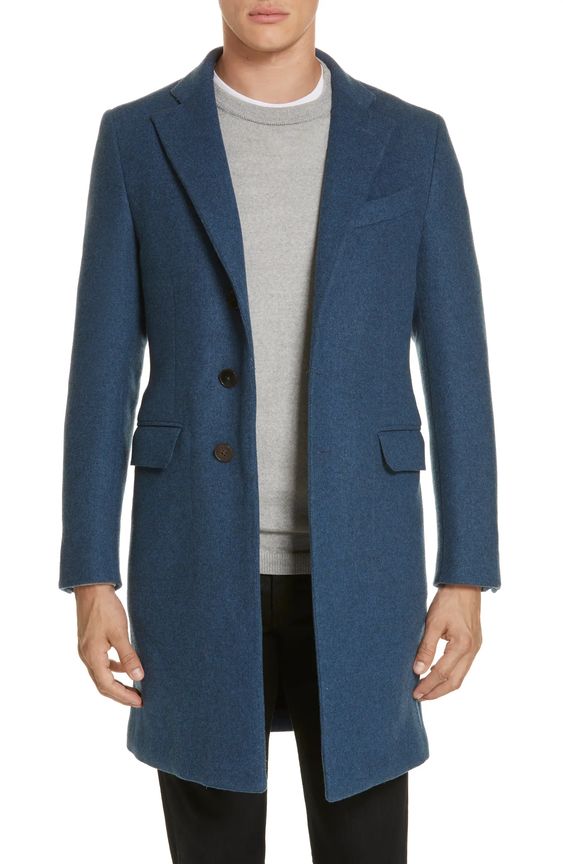 Fall Jackets + Coveted Coats, Layer in Style, men's teal blue car coat, Eidos wool and cashmere car coat