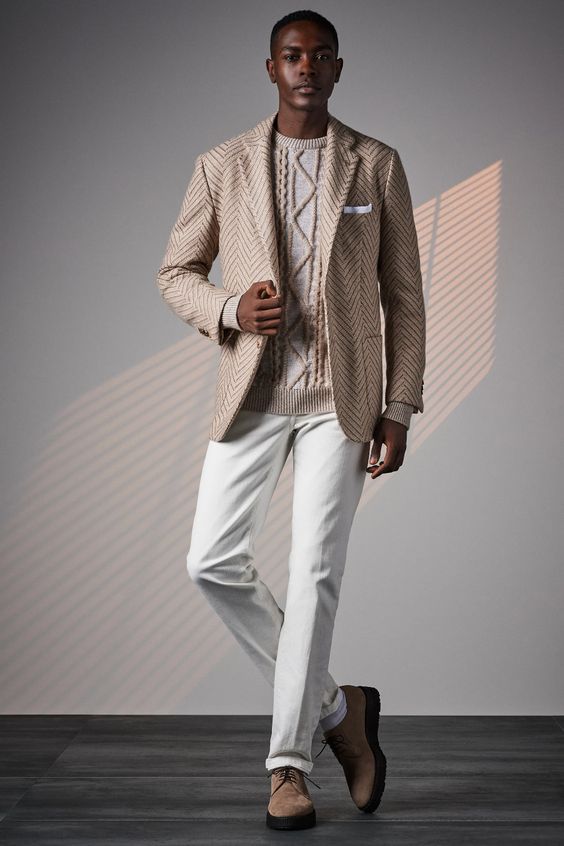 Winter Neutral Outfits with a Twist, winter neutral outfit for work, polished neutral outfits, men's neutral outfit