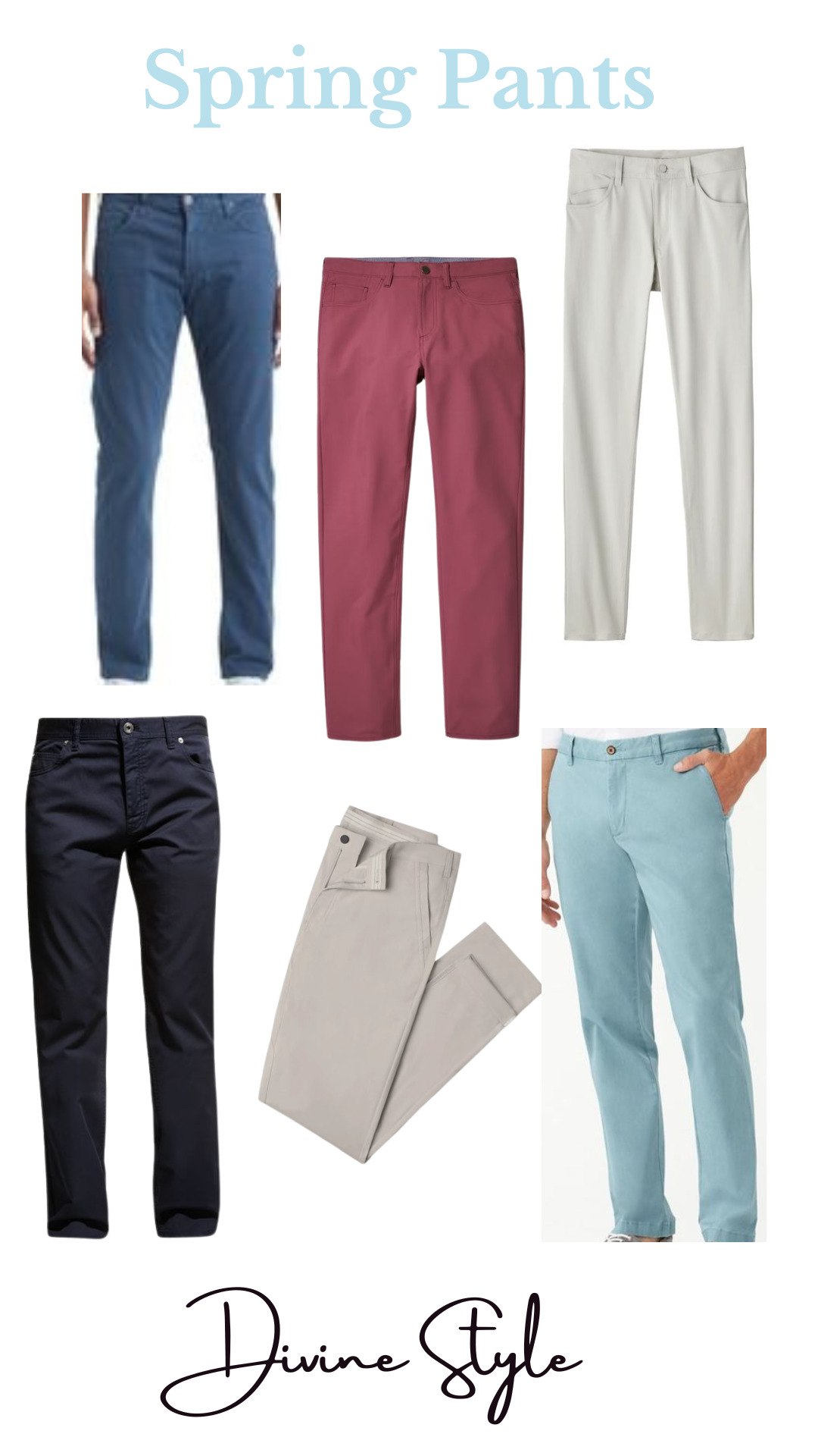 Men's Spring Style Guide, men's spring pants styles