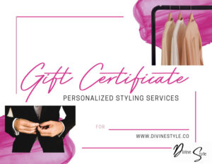 personal styling gift certificate, virtual styling gift card, personal styling gift card