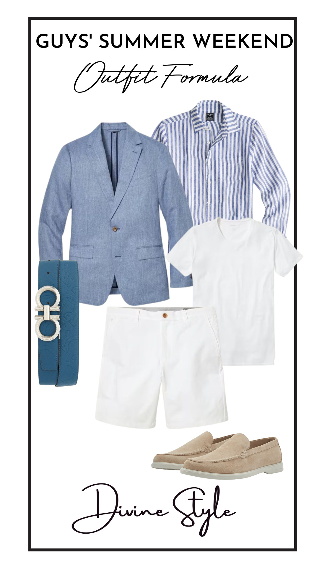 Guys' Summer Weekend Outfit Formulas, men's summer sport coat and shorts outfit