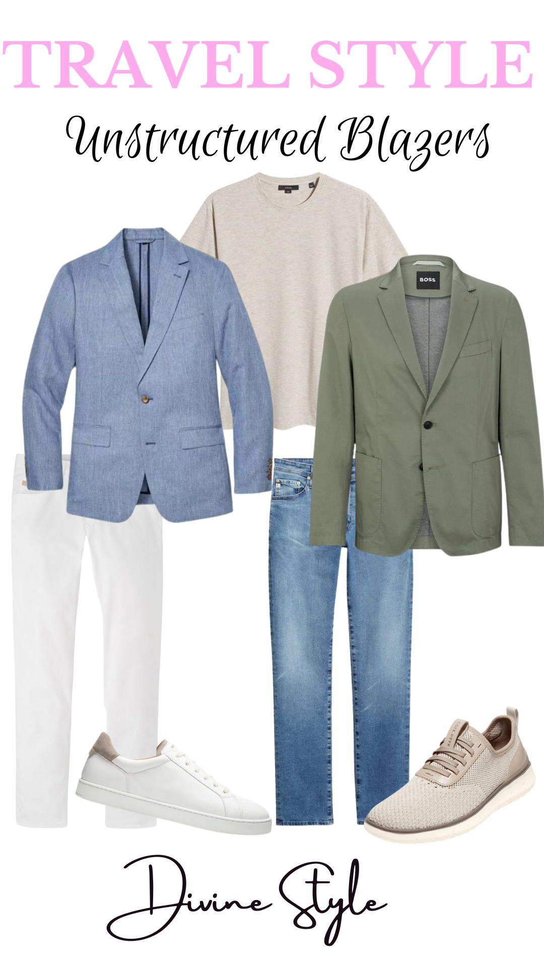 Best-Dressed Travel Outfits, Men's Unstructured Blazers, men's travel outfi