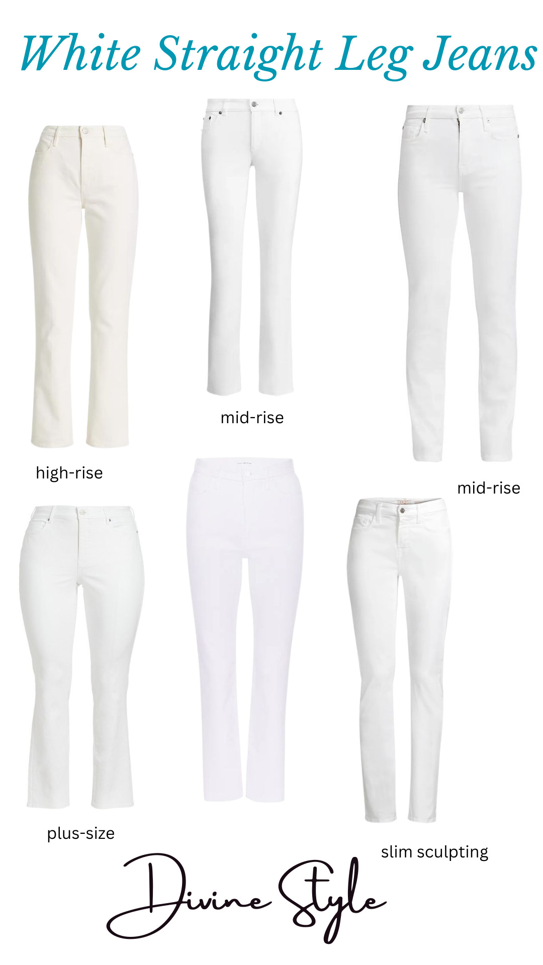 women's white straight leg jeans