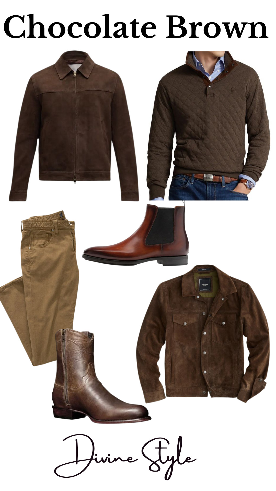 Fall Colors of the Season- Chocolate & Red, men's chocolate brown clothing and outfits, fall 2023 colors