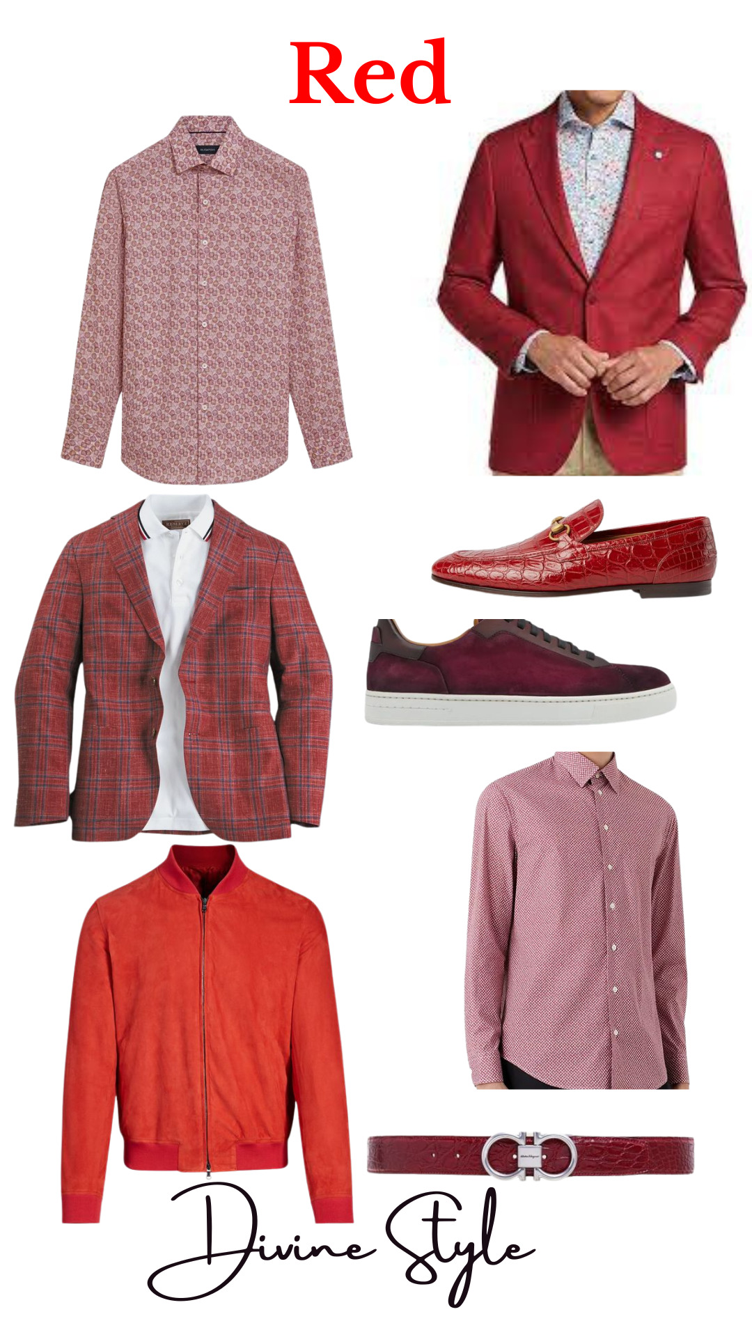Fall Colors of the Season- Chocolate & Red, men's red clothing and outfits, fall 2023 colors