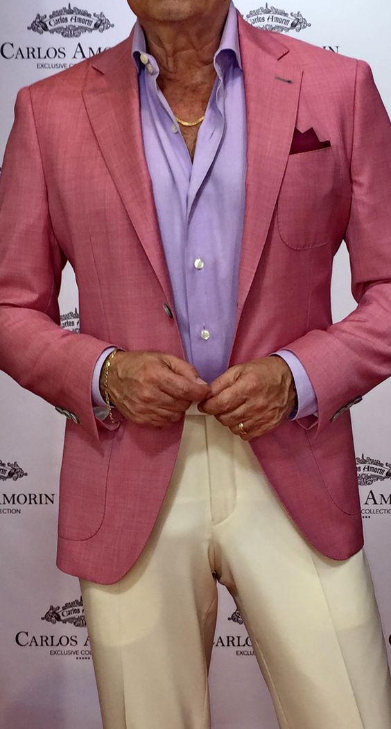 Pink...Wearing this 'IT' Color in a Modern Way, pink + purple outfit, men's pink and purple outfit