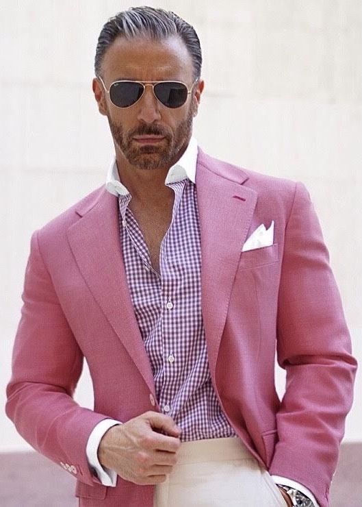 PInk...Wearing the 'IT' Color in a Modern Way, men's pink and purple outfit