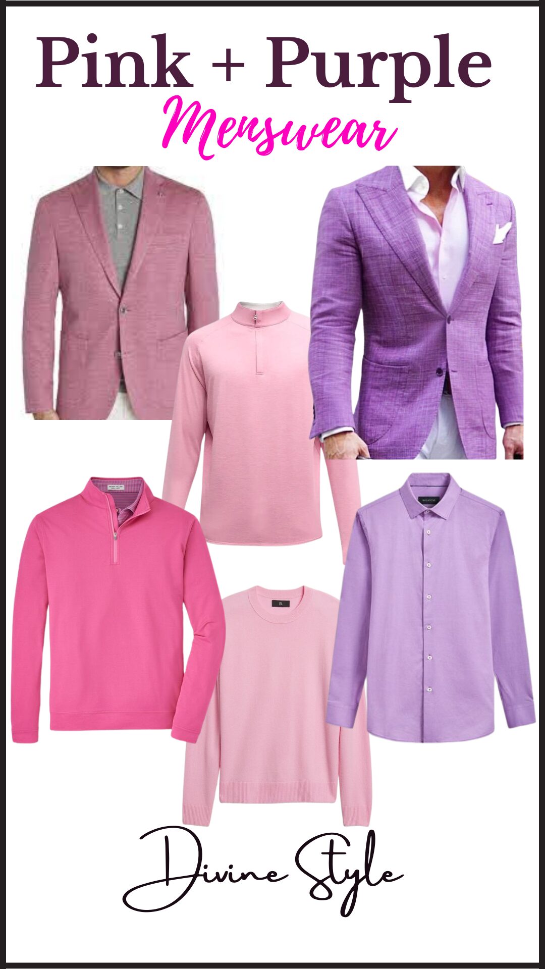 Pink...Wearing the 'IT' Color in a Modern Way, men's pink and purple clothing