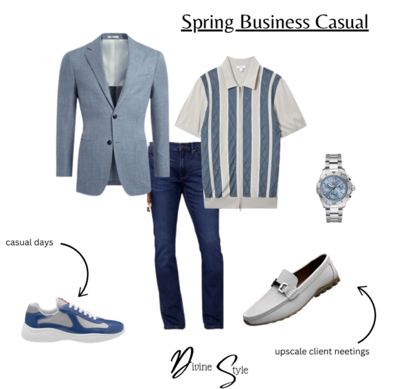 Divine Style men's digital lookbook, men's spring business casual outfits digital lookbook