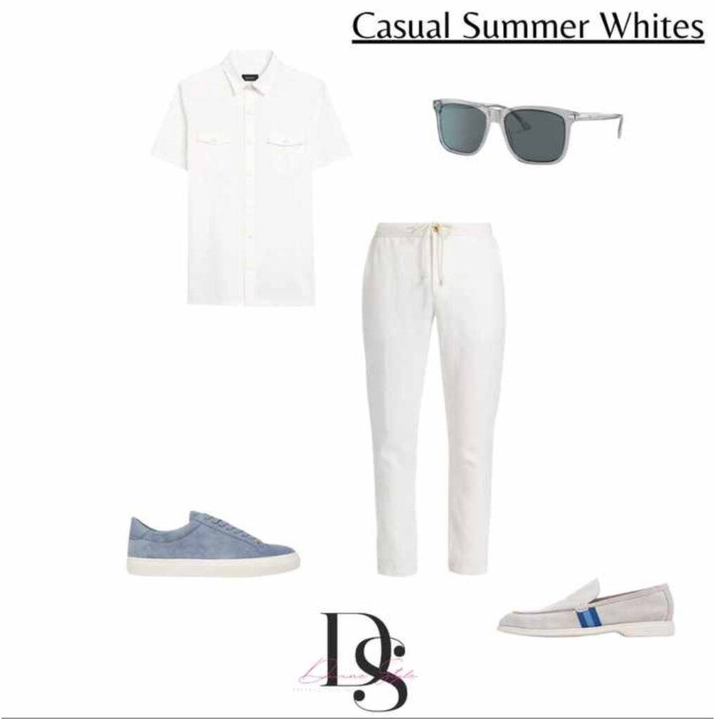 6 Ways to Wear White for Summer,  men's casual summer white outfit