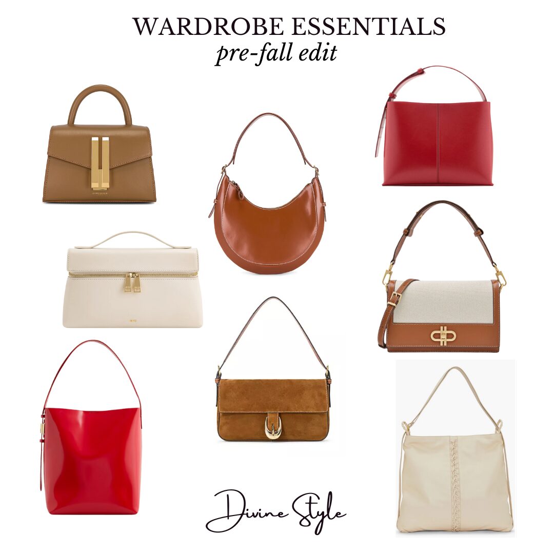 Pre-Fall Wardrobe Essentials, women's fall handbags 2024, transition to fall women's handbags Divine Style