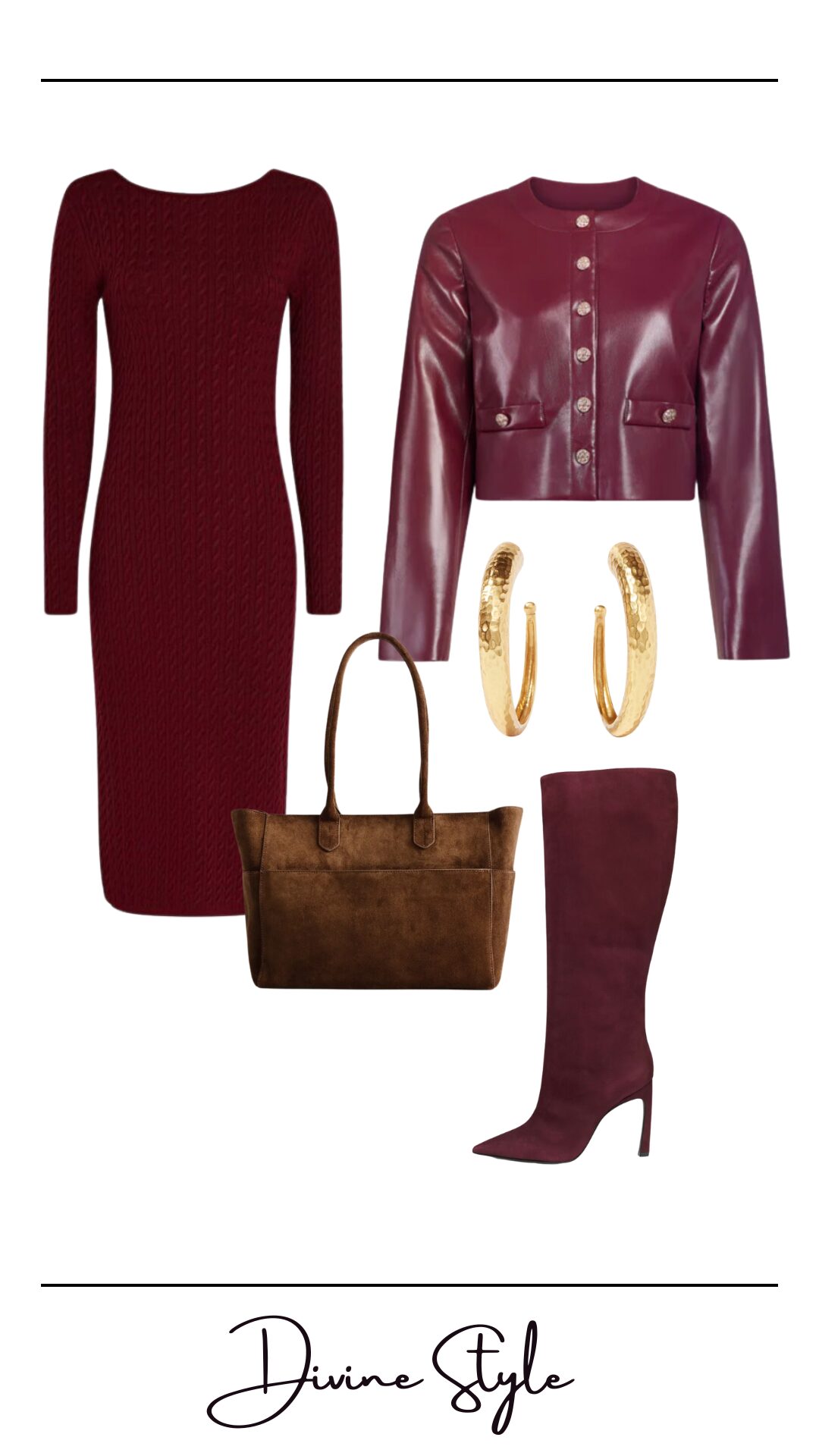 Winter Layering...In Stylish Ways, women's burgundy winter outfit, Divine Style